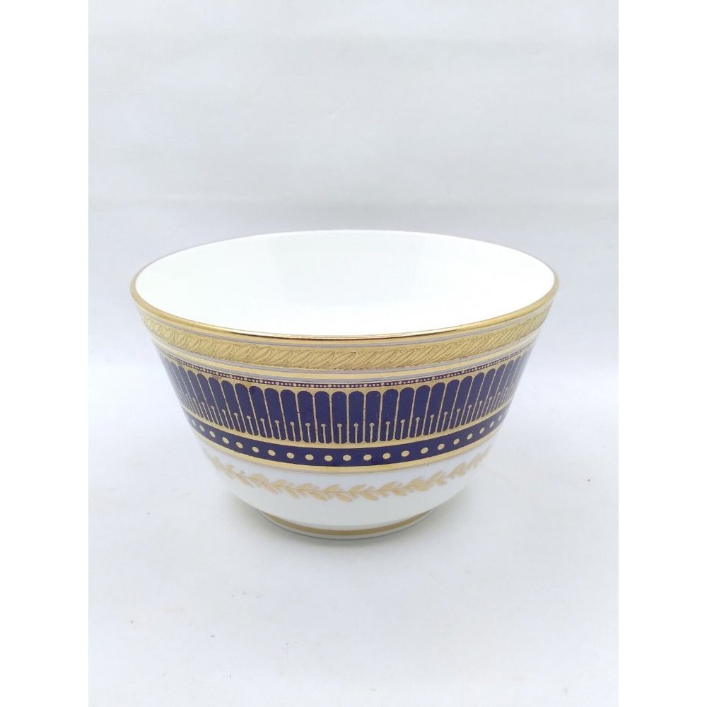 Vtg. Cauldon England  Gold On Cobalt Blue On White Bone China Slop/tea Bowl
